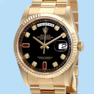 Rolex Day-Date Ladies 118238BKDRP Pulseira Mostrador preto