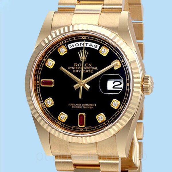 Rolex Day-Date Ladies 118238BKDRP Pulseira Mostrador preto