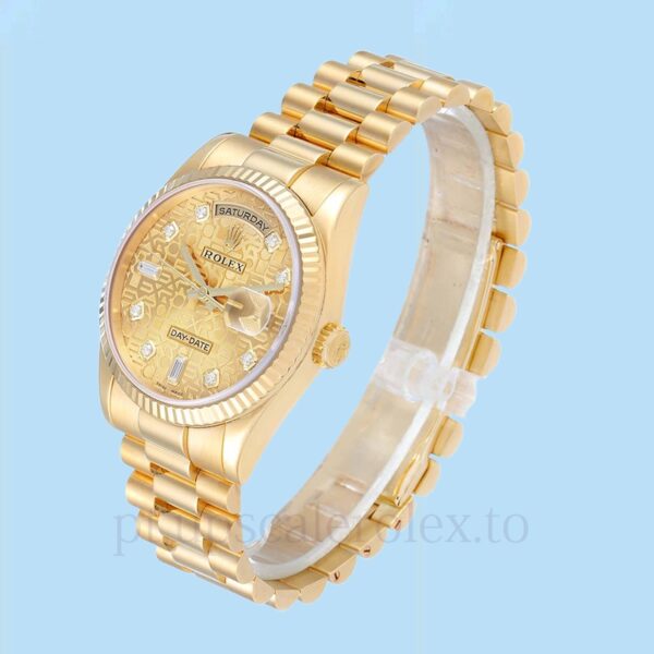 Rolex Day-Date 118238CJDP Masculino Mostrador de champanhe Tom ouro amarelo Automático - Image 3
