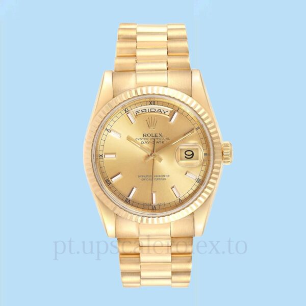Rolex Day-Date Masculino 118238CSP 36mm Pulseira Tom ouro amarelo - Image 2