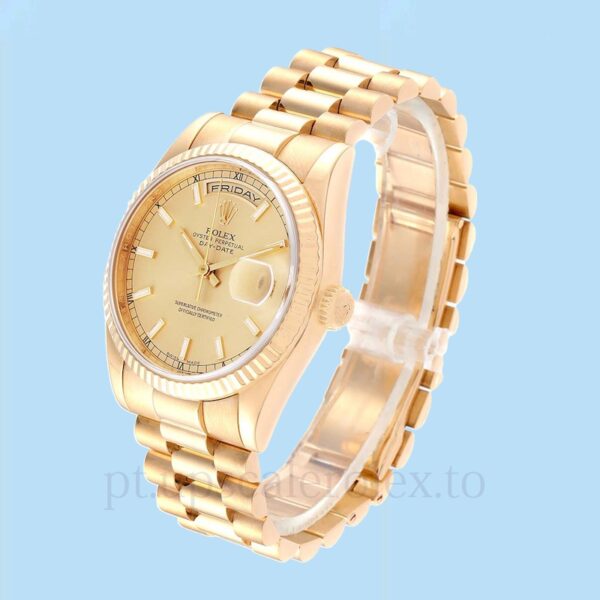 Rolex Day-Date Masculino 118238CSP 36mm Pulseira Tom ouro amarelo - Image 3