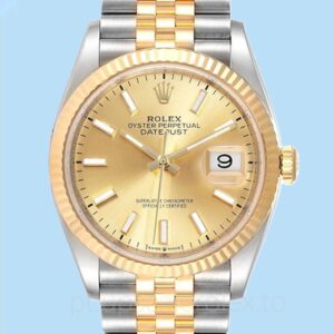 Rolex Datejust 126233CSJ Masculino Pulseira 36mm Tom prata