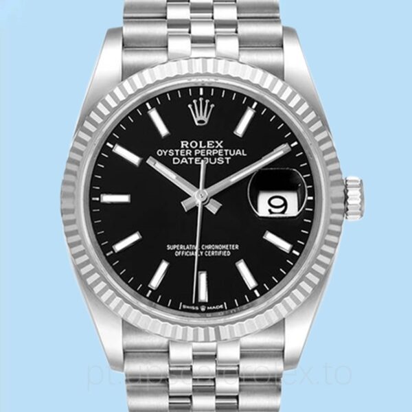 Rolex Datejust Masculino 126234BKSJ 36mm Automático Mostrador preto