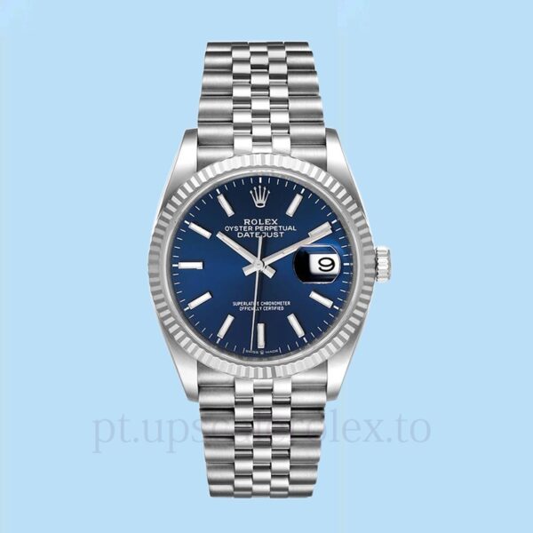 Rolex Datejust 126234BLSJ Masculino Pulseira Tom prata - Image 2