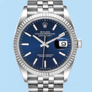Rolex Datejust 126234BLSJ Masculino Pulseira Tom prata