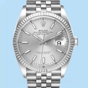 Rolex Datejust Masculino 126234SSJ Tom prata 36mm Automático