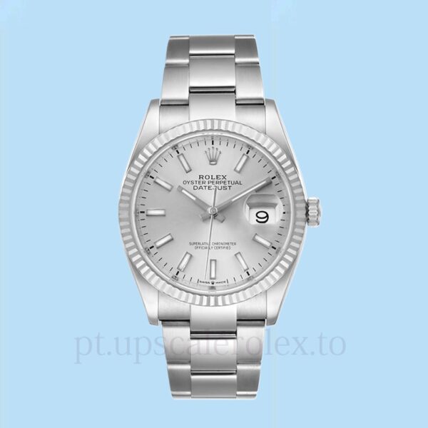 Rolex Datejust Masculino 126234SSO Oysterlock Tom prata Mostrador prateado - Image 2