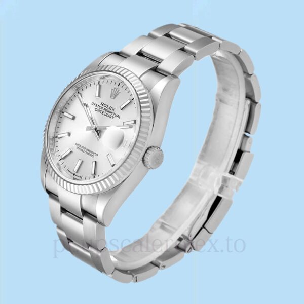 Rolex Datejust Masculino 126234SSO Oysterlock Tom prata Mostrador prateado - Image 3