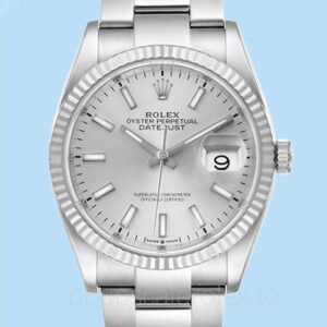 Rolex Datejust Masculino 126234SSO Oysterlock Tom prata Mostrador prateado