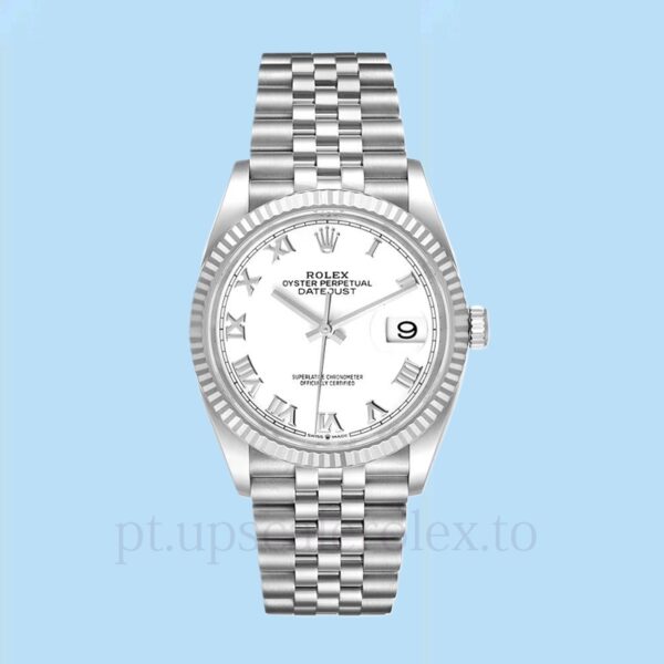 Rolex Datejust Masculino 126234WRJ Tom prata Mostrador branco 36mm - Image 2