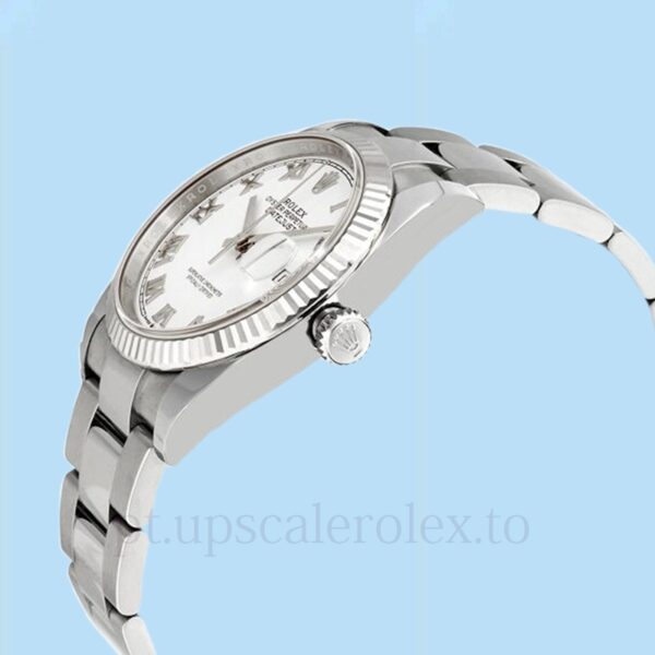 Rolex Datejust Masculino 126234WRO Tom prata Mostrador branco - Image 3