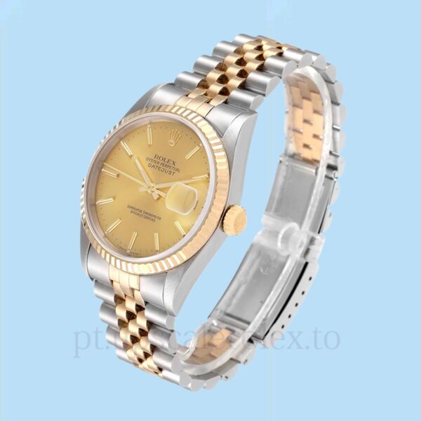 Rolex Datejust Masculino 16233CSJ 36mm Automático Mostrador dourado - Image 3