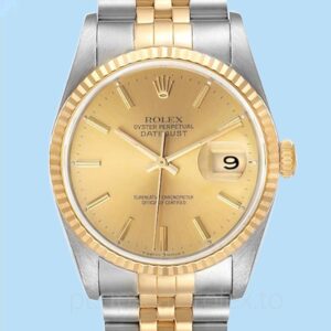 Rolex Datejust Masculino 16233CSJ 36mm Automático Mostrador dourado