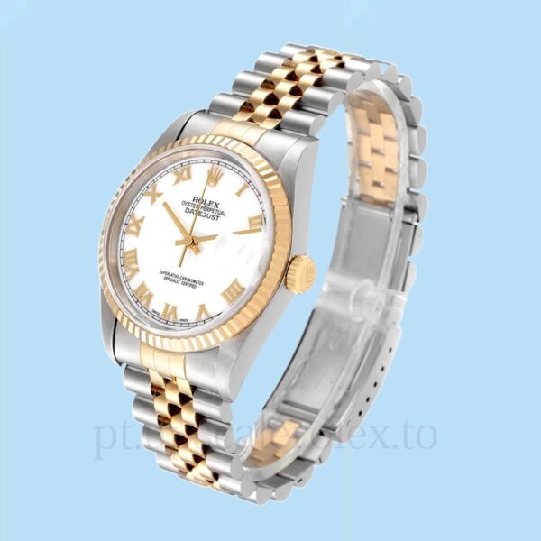 Rolex Datejust 16233WRJ Masculino Tom prata Automático 36mm - Image 3