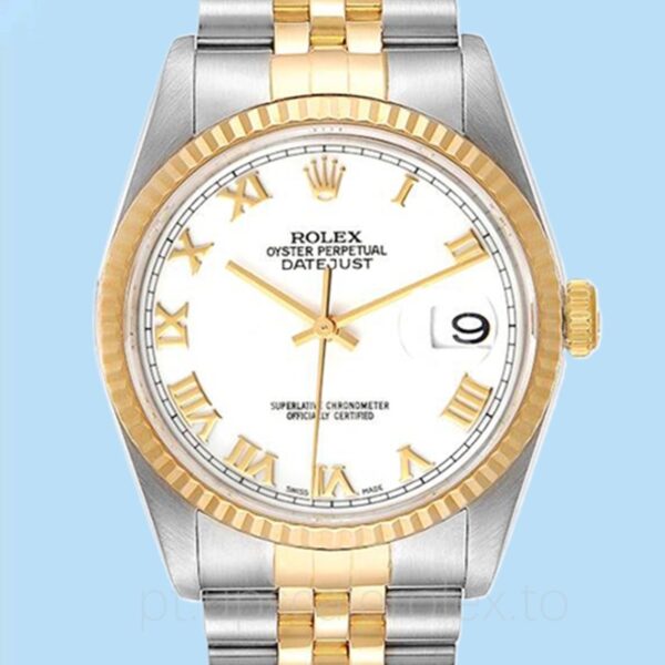 Rolex Datejust 16233WRJ Masculino Tom prata Automático 36mm