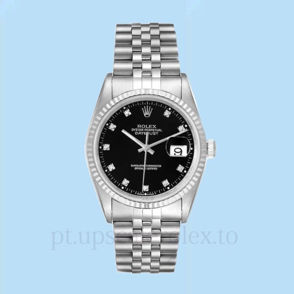 Rolex Datejust 16234BKDJ Masculino Automático Tom prata - Image 2