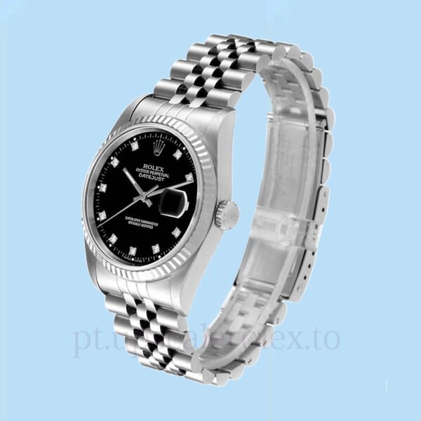 Rolex Datejust 16234BKDJ Masculino Automático Tom prata - Image 3