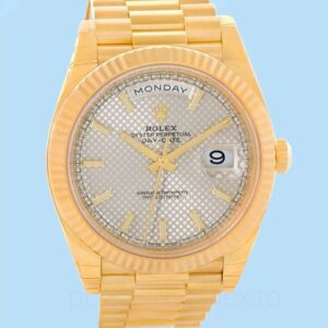 Rolex Day-Date 228238SSP Masculino Mostrador prateado Automático Tom de ouro