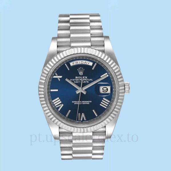 Rolex Day-Date 228239BLRP Masculino Mostrador azul Automático Tom prata - Image 2