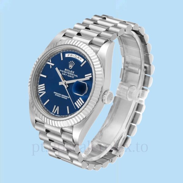 Rolex Day-Date 228239BLRP Masculino Mostrador azul Automático Tom prata - Image 3