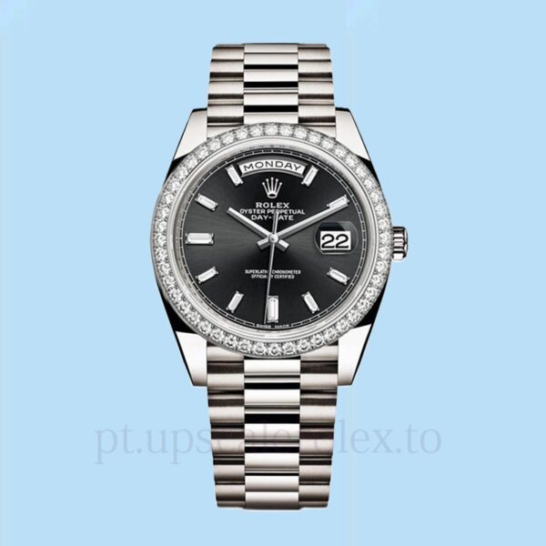Rolex Day-Date 228349BKDP Masculino Tom prata 40mm - Image 2