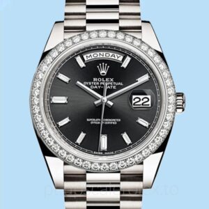 Rolex Day-Date 228349BKDP Masculino Tom prata 40mm