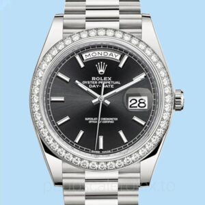 Rolex Day-Date Masculino 228349BKSP Tom prata Pulseira