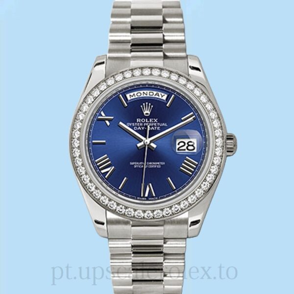 Rolex Day-Date 228349BLRP Masculino Pulseira Automático Tom prata - Image 2