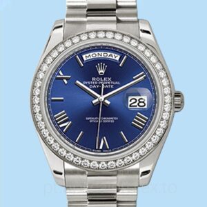 Rolex Day-Date 228349BLRP Masculino Pulseira Automático Tom prata