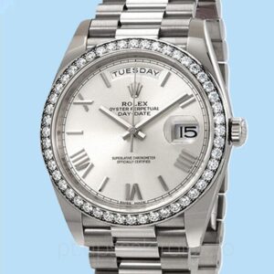 Rolex Day-Date Masculino 228349SRP Mostrador prateado 40mm Pulseira