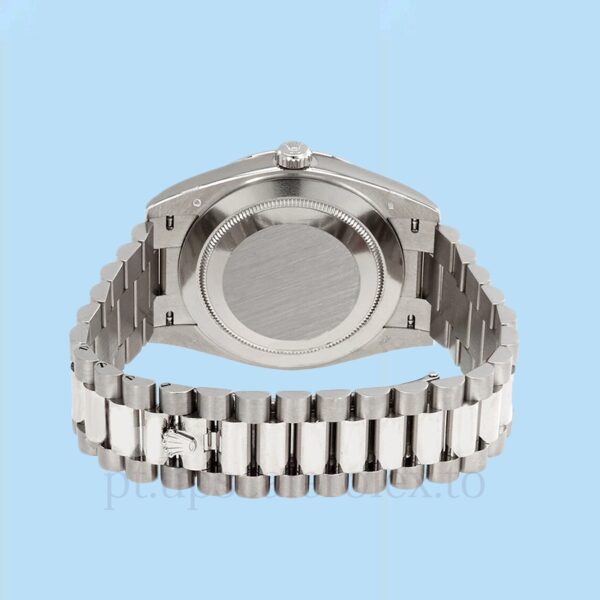 Rolex Day-Date 228349WRP Masculino Mostrador branco Tom prata Pulseira - Image 4