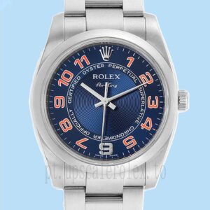 Rolex Air-king Masculino 114200BLAO 36mm Tom Prata