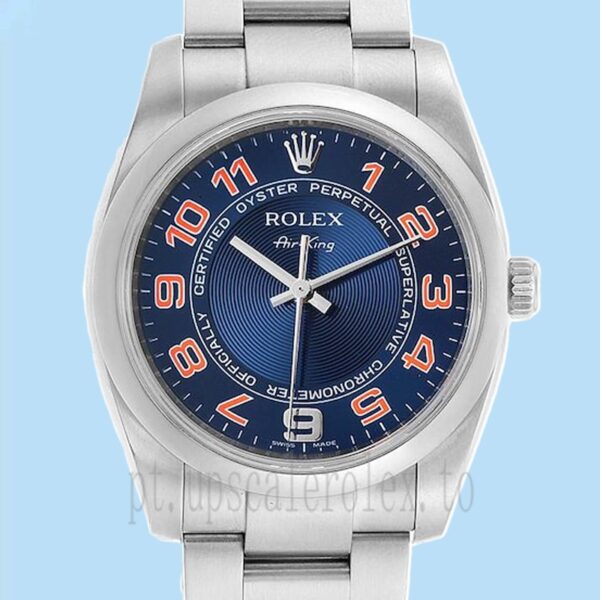 Rolex Air-king Masculino 114200BLAO 36mm Tom Prata