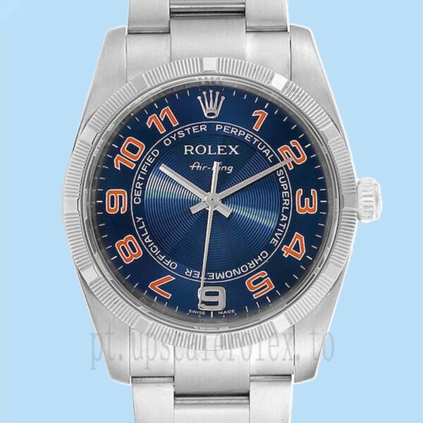 Rolex Air-king Masculino 114210BLAO 36mm Tom Prata Assistir