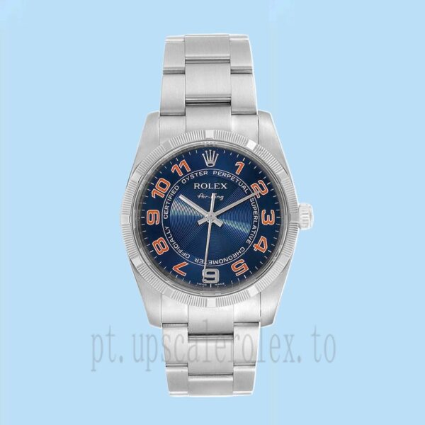 Rolex Air-king Masculino 114210BLAO 36mm Tom Prata Assistir - Image 2