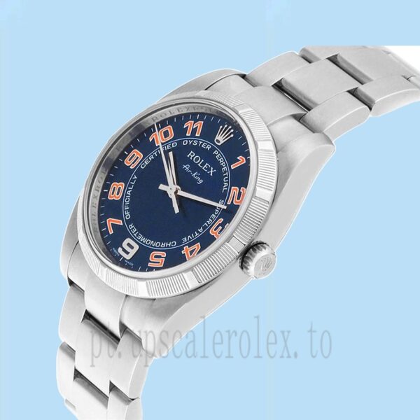 Rolex Air-king Masculino 114210BLAO 36mm Tom Prata Assistir - Image 3
