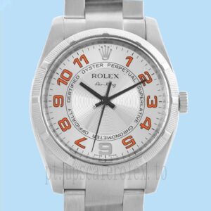 Rolex Air-king 114210SAO 36mm Masculino Mostrador Prateado Tom Prata