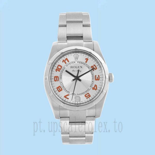 Rolex Air-king 114210SAO 36mm Masculino Mostrador Prateado Tom Prata - Image 2