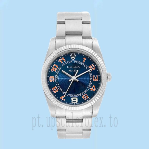 Rolex Air-king Masculino 114234BLAO 36mm Pulseira Ostra Tom Prata - Image 2