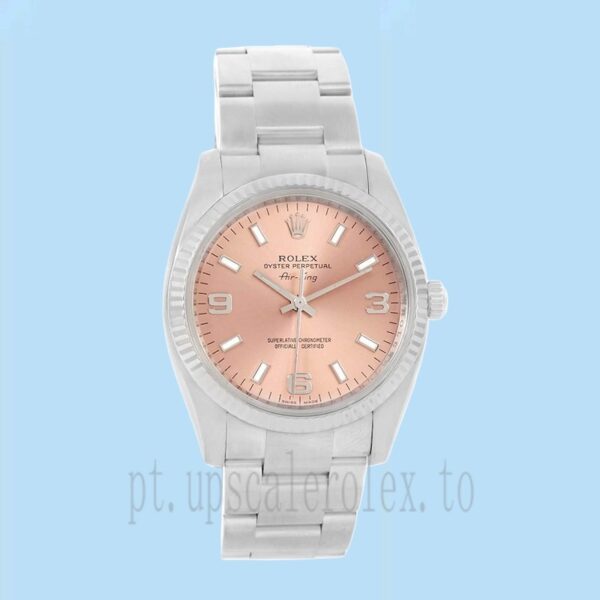 Rolex Air-king Masculino 36mm 114234PSO Mostrador rosa Tom Prata - Image 2