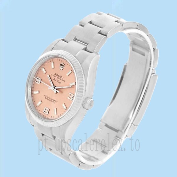 Rolex Air-king Masculino 36mm 114234PSO Mostrador rosa Tom Prata - Image 3