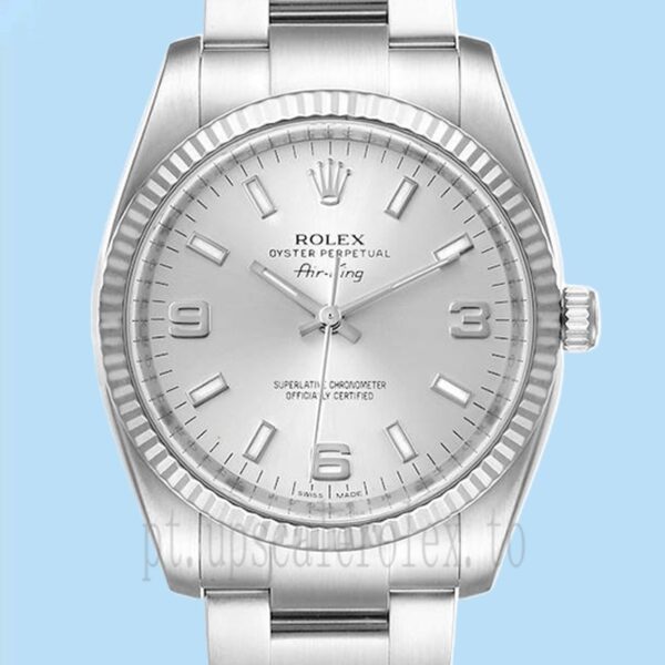 Rolex Air-king Masculino 114234SSO 36mm Mostrador Prateado
