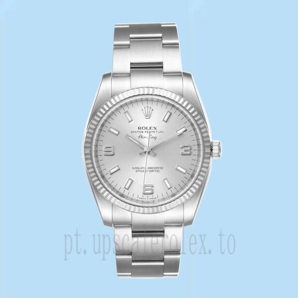 Rolex Air-king Masculino 114234SSO 36mm Mostrador Prateado - Image 2