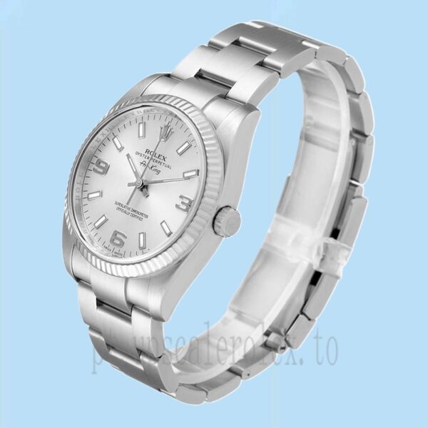 Rolex Air-king Masculino 114234SSO 36mm Mostrador Prateado - Image 3
