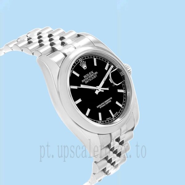 Rolex Datejust 116200BKSJ Masculino 36mm Tom Prata Mostrador Preto - Image 3