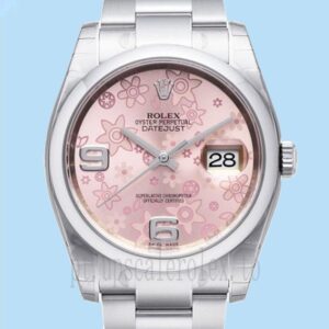Rolex Datejust 36mm 116200PFAO Masculino Automático Mostrador Floral Rosa