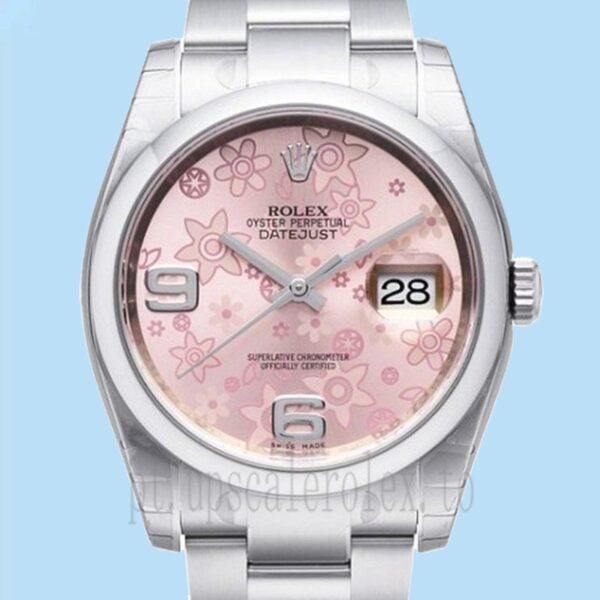 Rolex Datejust 36mm 116200PFAO Masculino Automático Mostrador Floral Rosa
