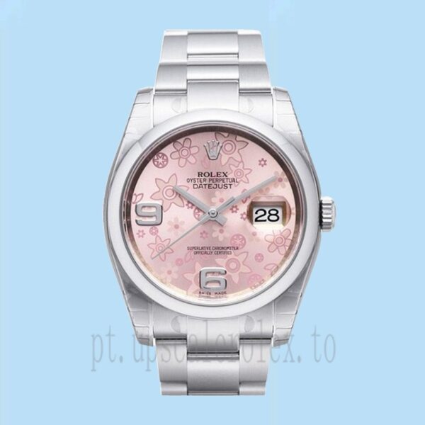 Rolex Datejust 36mm 116200PFAO Masculino Automático Mostrador Floral Rosa - Image 2