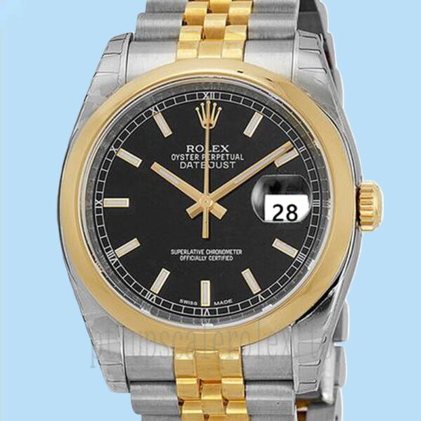 Rolex Datejust Masculino 116203BKSJ 36mm Tom Prata