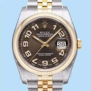 Rolex Datejust 116203BRAJ 36mm Masculino Mostrador Marrom Automático